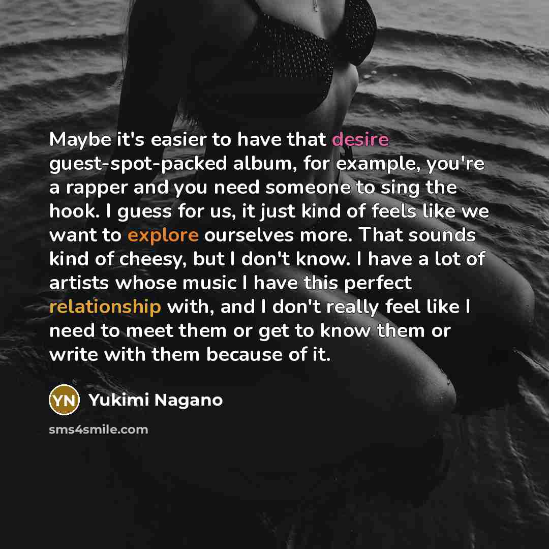 “Maybe it's easier to have that desire guest-spot-packed album, for…” quote by Yukimi Nagano