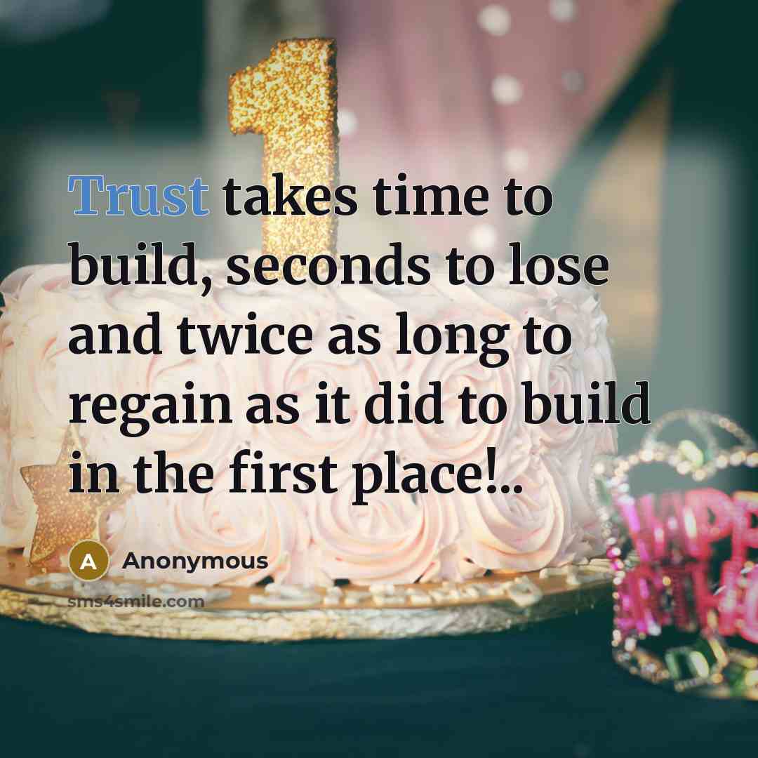“Trust takes time to build, seconds to lose and twice…” quote by Anonymous