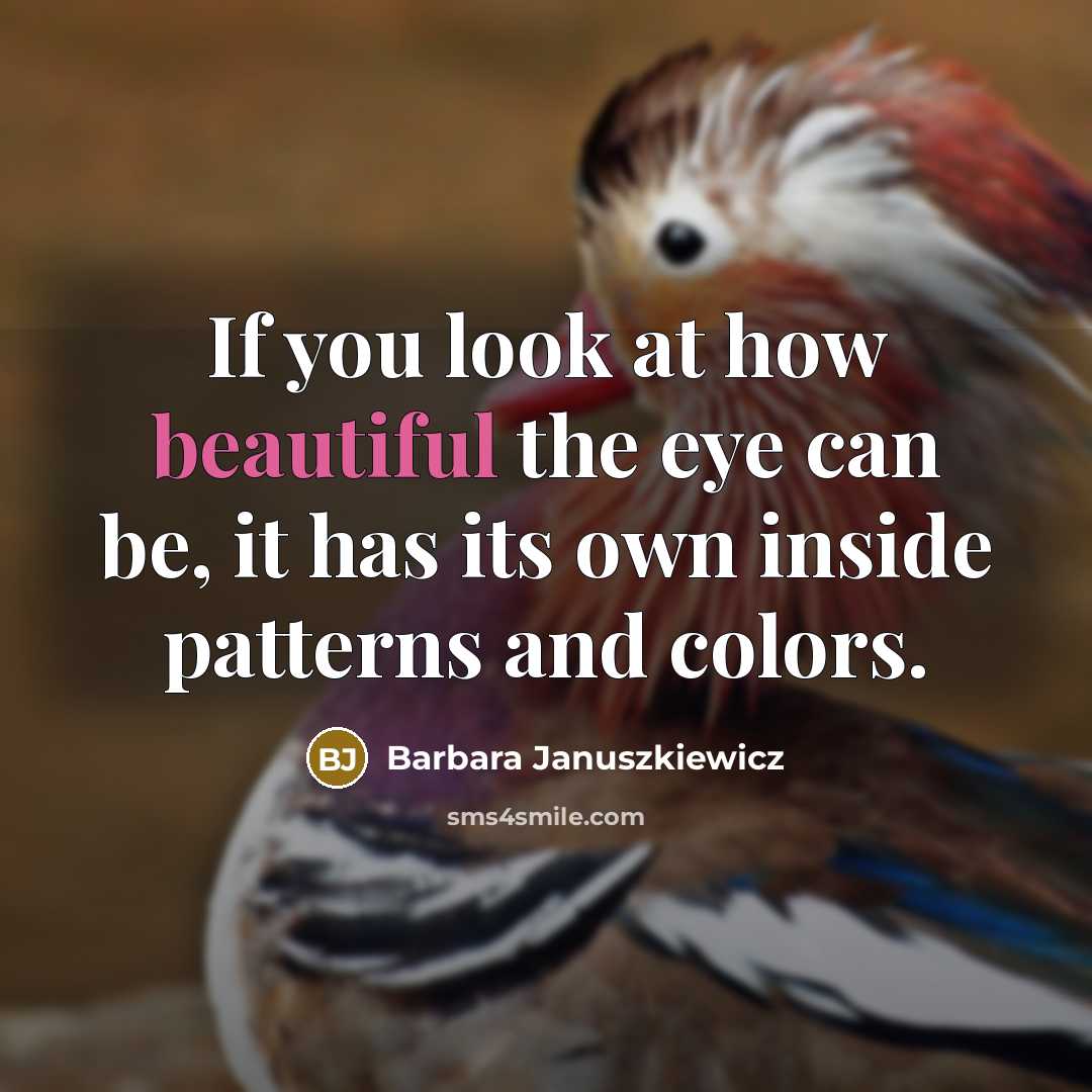 “If you look at how beautiful the eye can be,…” quote by Barbara Januszkiewicz