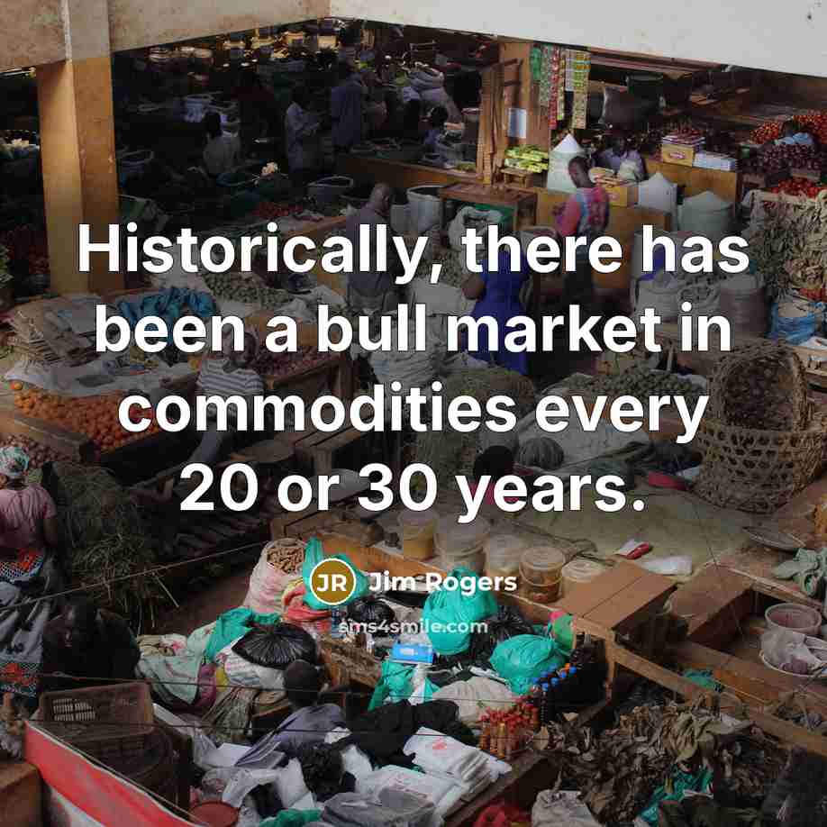 “Historically, there has been a bull market in commodities every…” quote by Jim Rogers