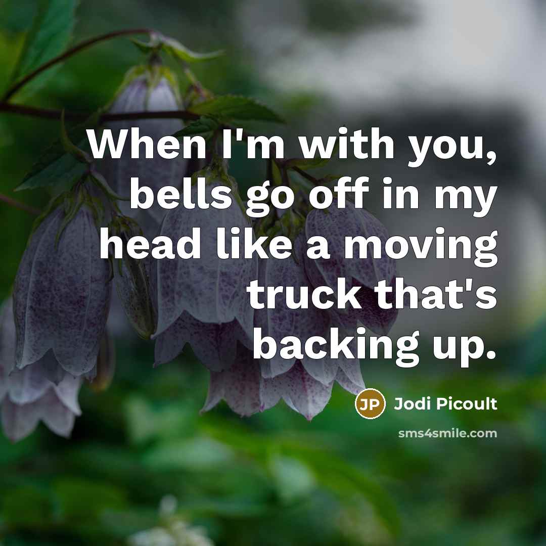 “When I'm with you, bells go off in my head…” quote by Jodi Picoult