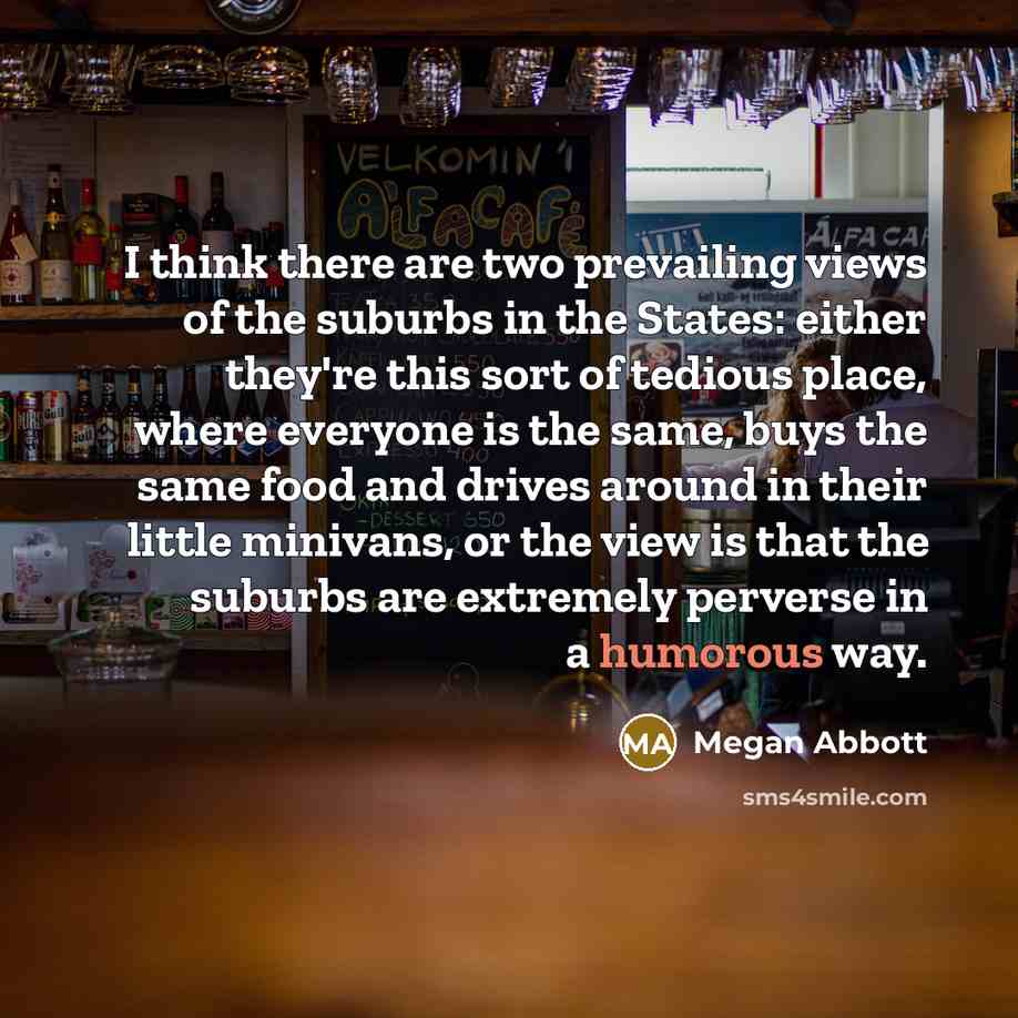 “I think there are two prevailing views of the suburbs…” quote by Megan Abbott