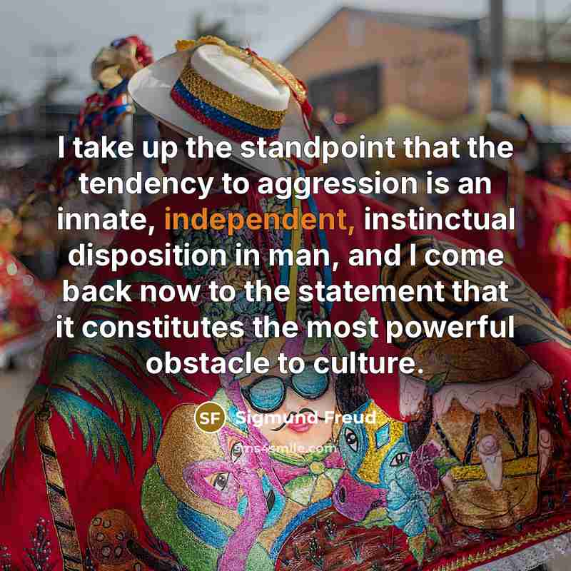 “I take up the standpoint that the tendency to aggression…” quote by Sigmund Freud
