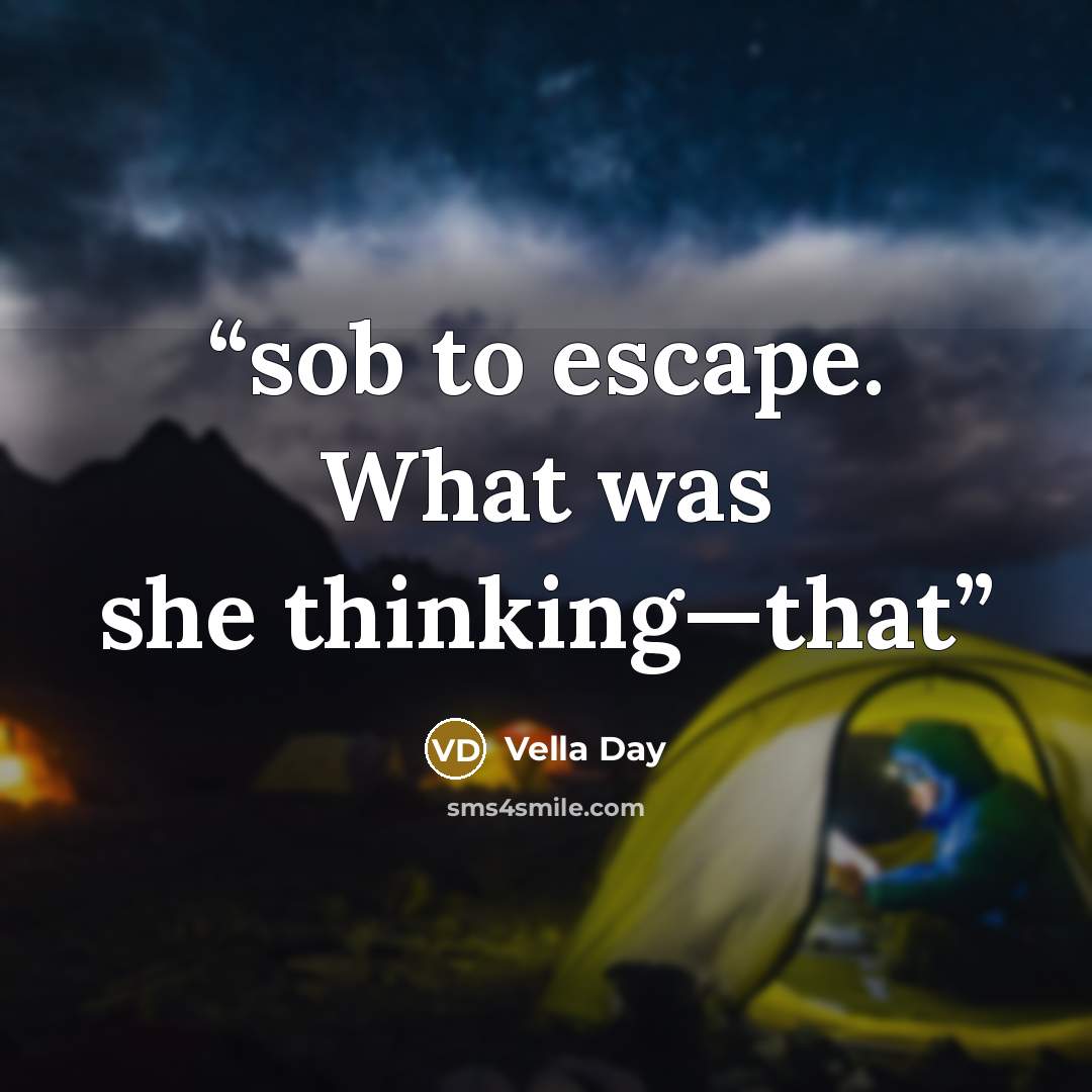 “sob to escape. What was she thinking—that” quote by Vella Day