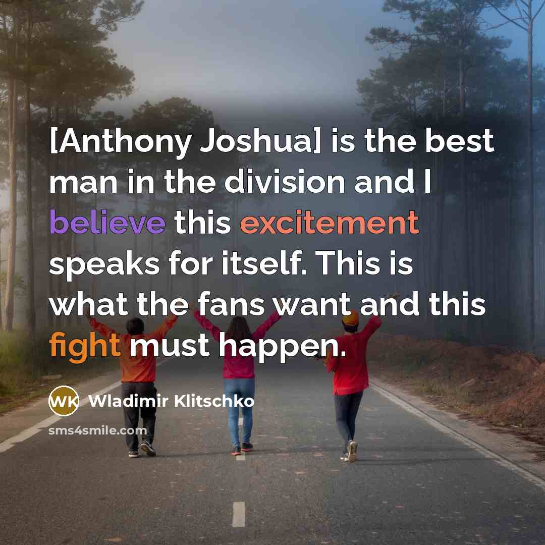 “[Anthony Joshua] is the best man in the division and…” quote by Wladimir Klitschko