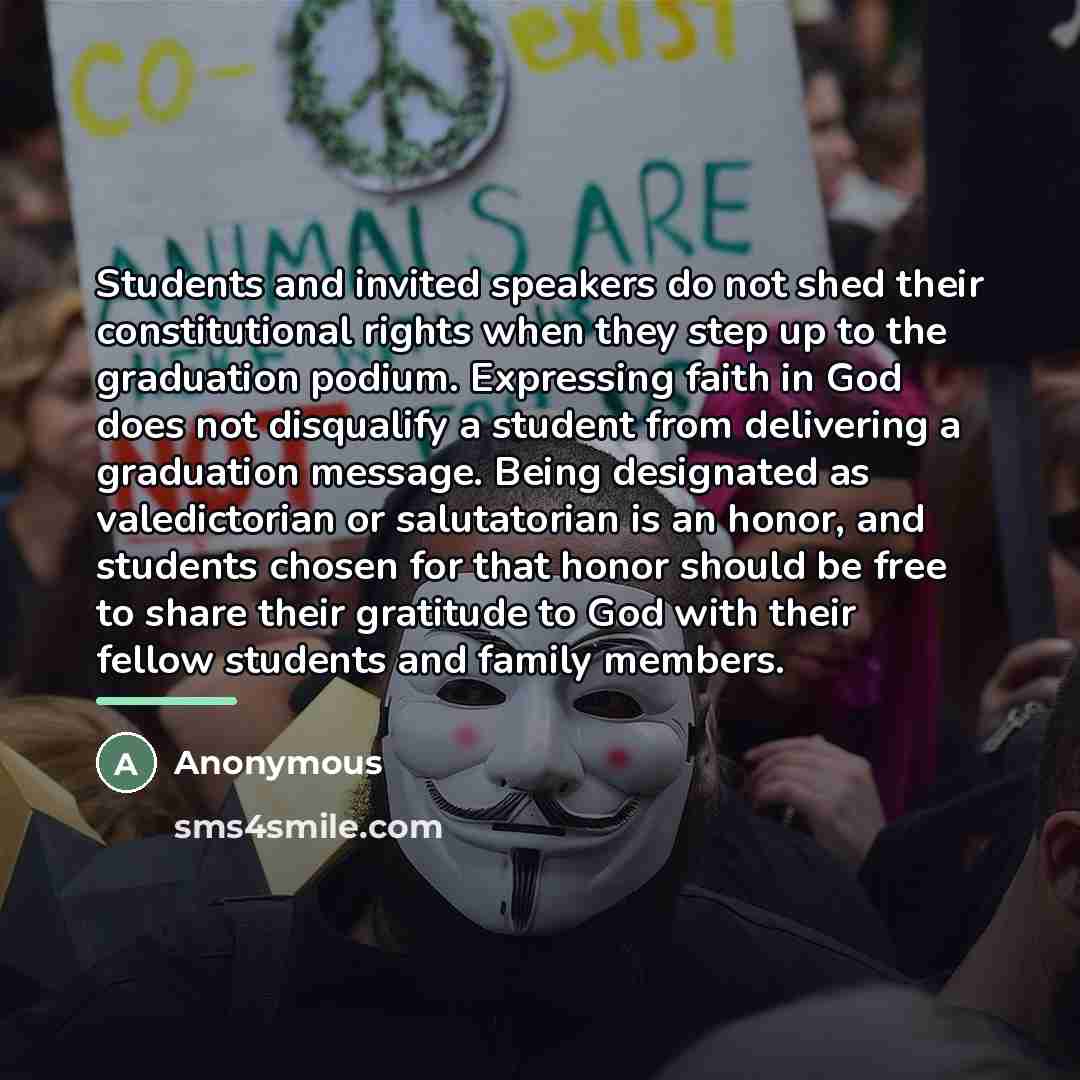 “Students and invited speakers do not shed their constitutional rights…” quote by Anonymous