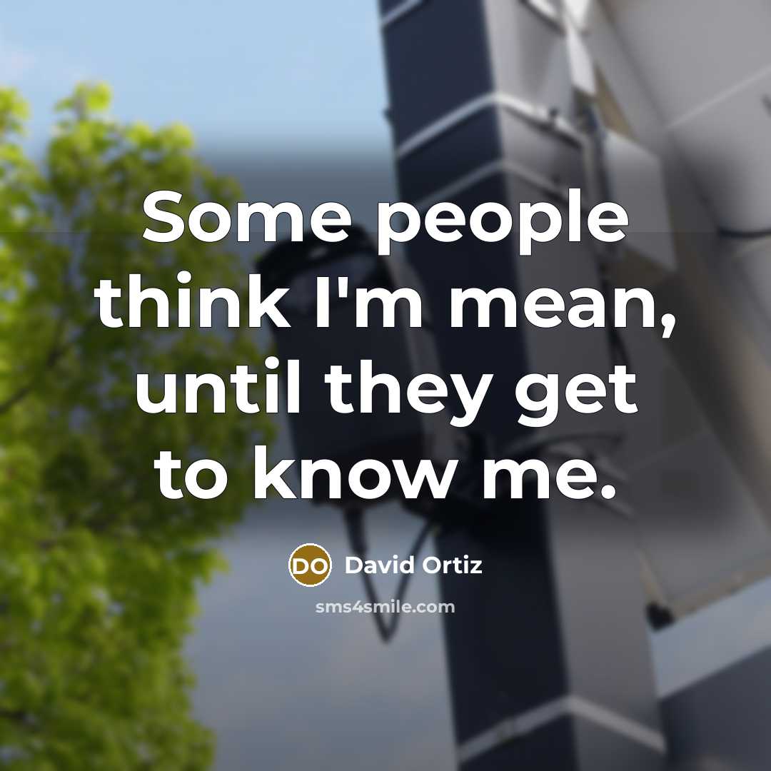 “Some people think I'm mean, until they get to know…” quote by David Ortiz