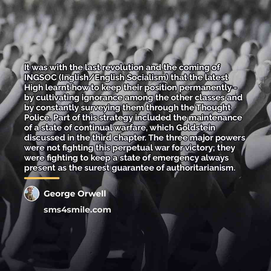 “It was with the last revolution and the coming of…” quote by George Orwell