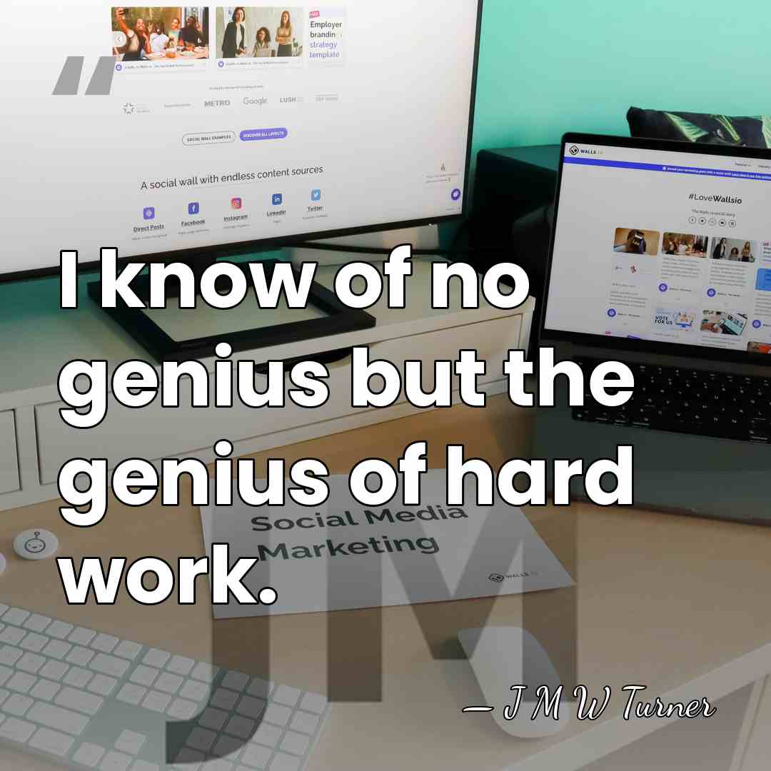 I know of no genius but the genius of hard work. - J M W Turner
