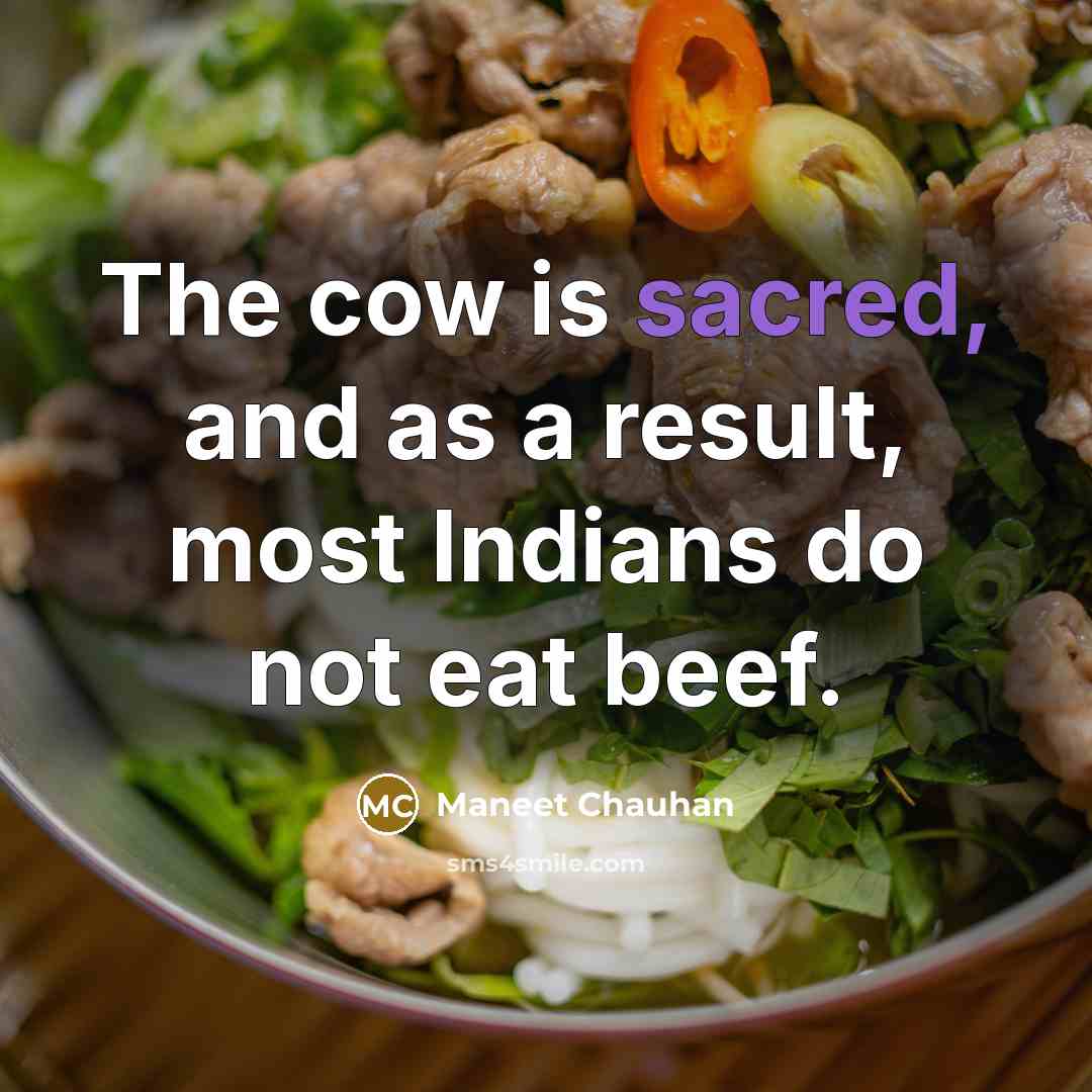 “The cow is sacred, and as a result, most Indians…” quote by Maneet Chauhan