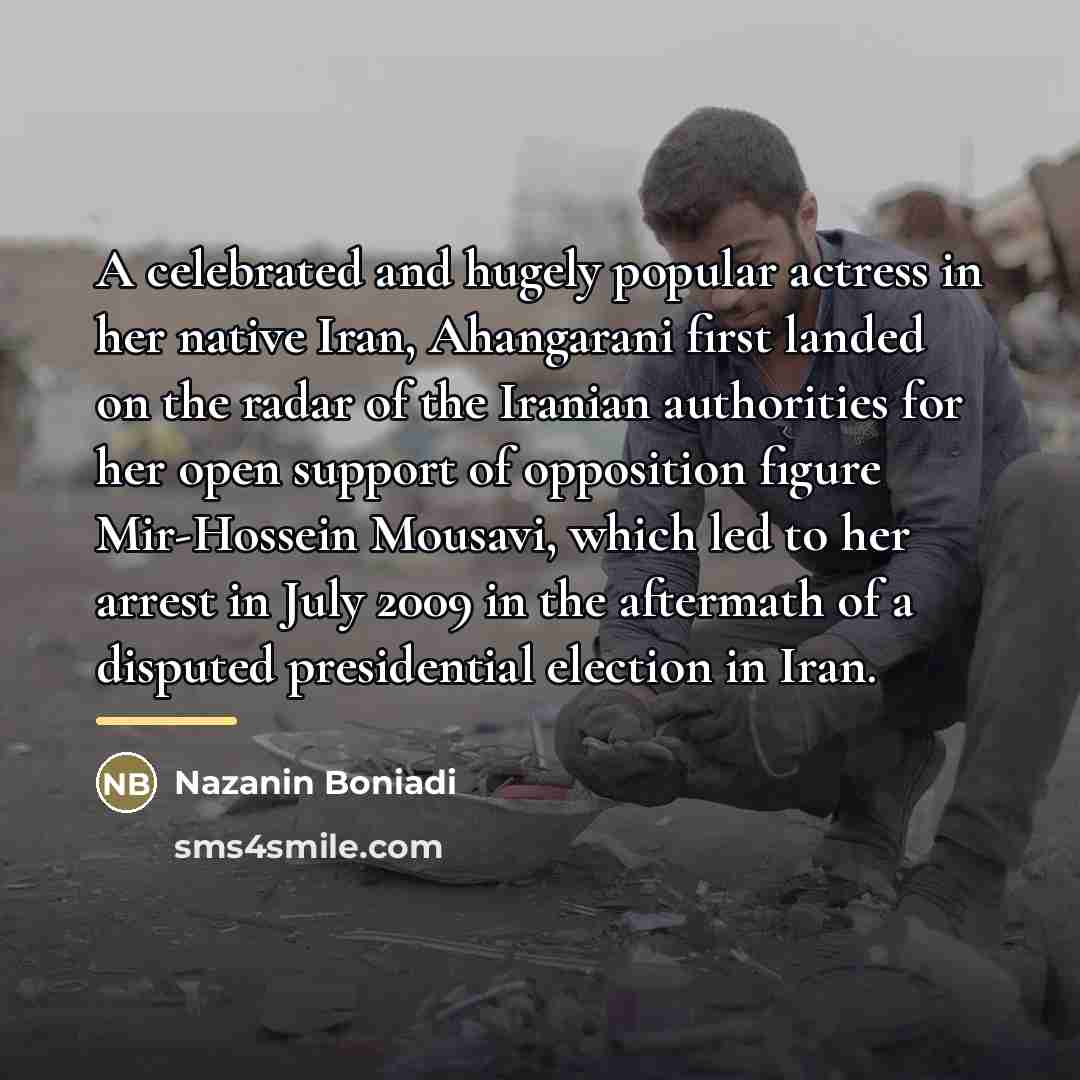 “A celebrated and hugely popular actress in her native Iran,…” quote by Nazanin Boniadi