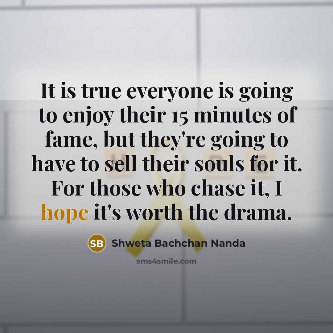 “It is true everyone is going to enjoy their 15…” quote by Shweta Bachchan Nanda