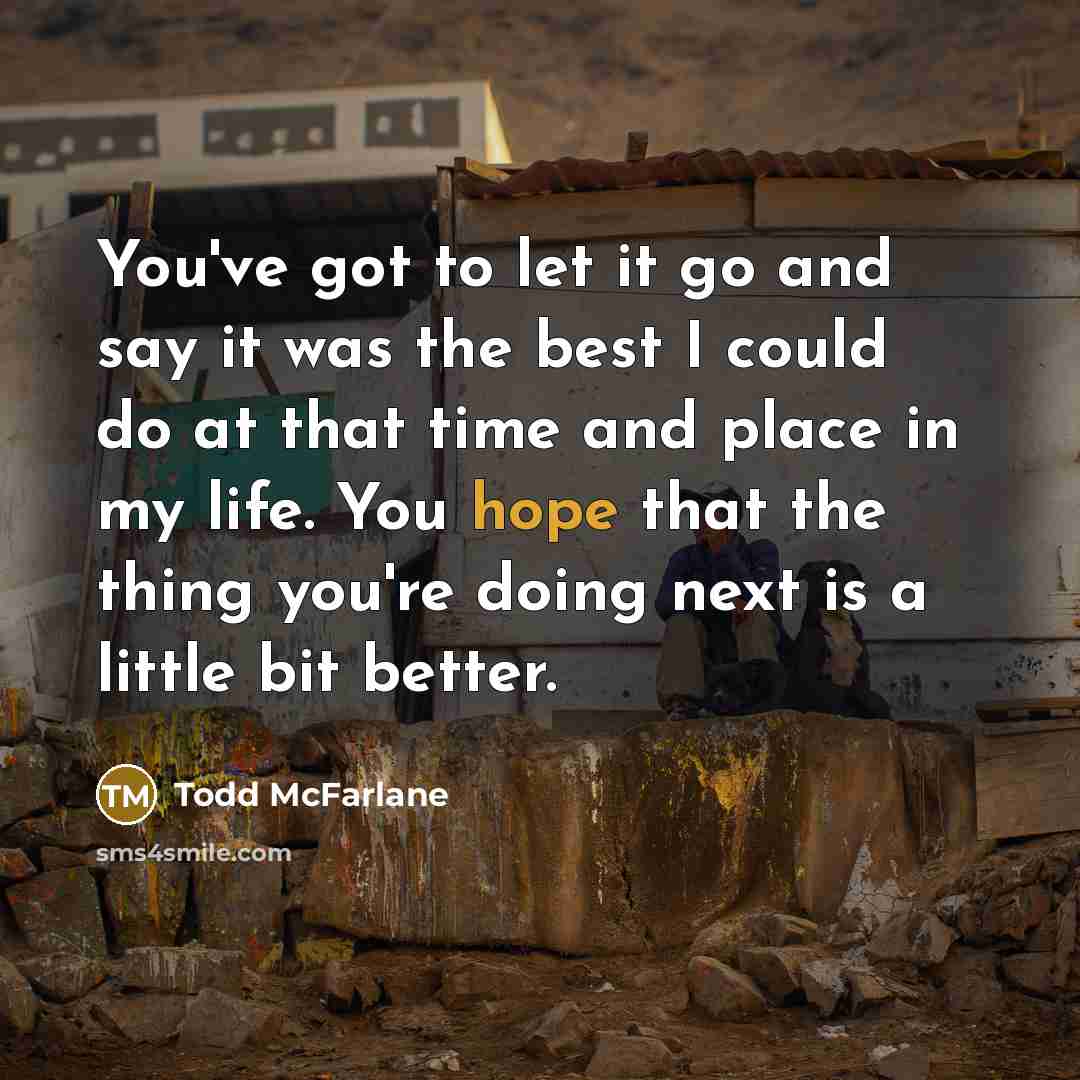 “You've got to let it go and say it was…” quote by Todd McFarlane