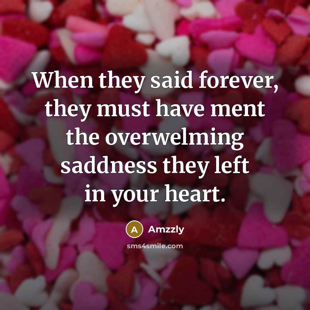 “When they said forever, they must have ment the overwelming saddness they left in your heart.” quote by Amzzly