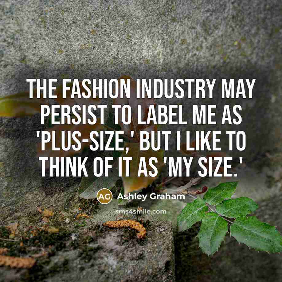 “The fashion industry may persist to label me as 'plus-size,'…” quote by Ashley Graham