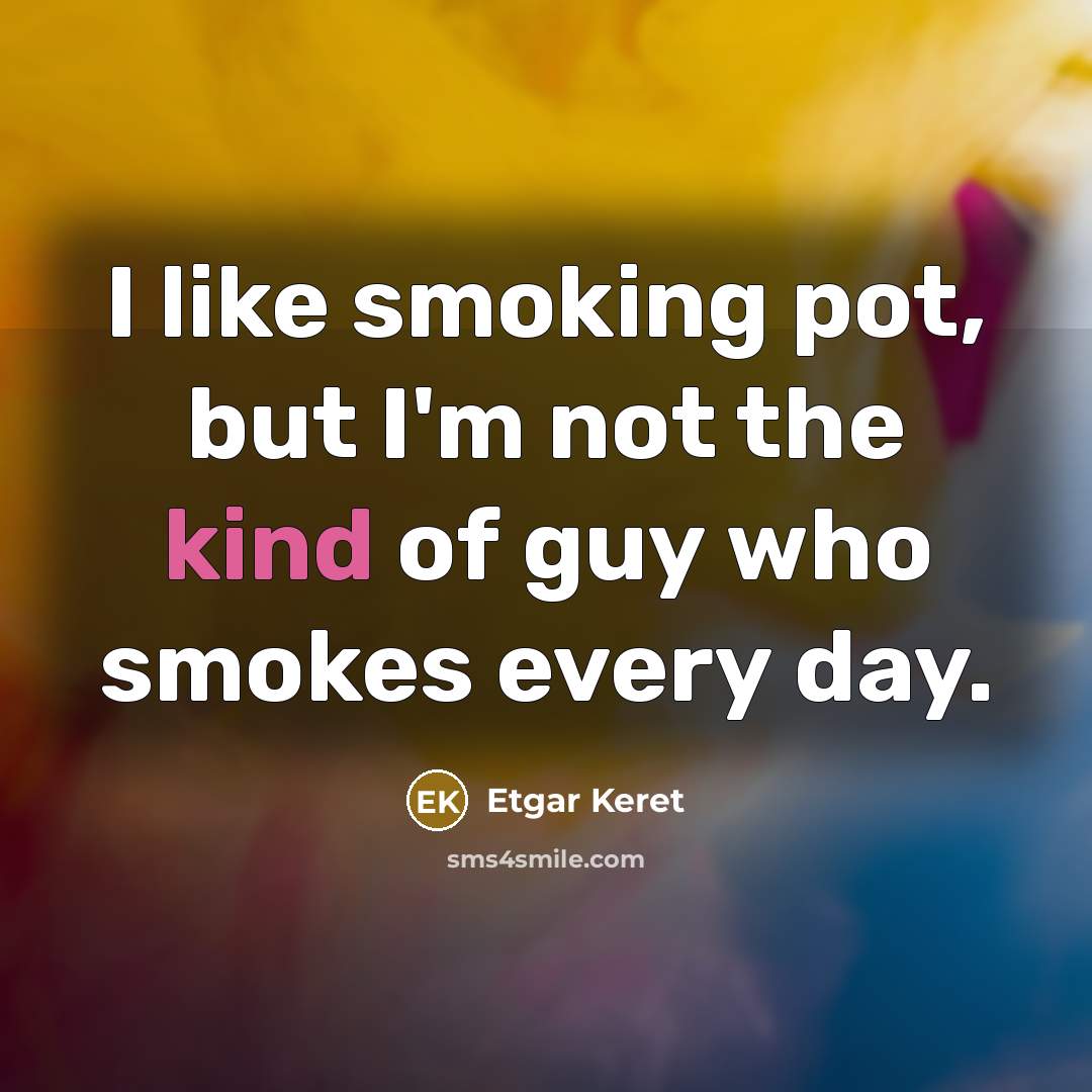 “I like smoking pot, but I'm not the kind of…” quote by Etgar Keret
