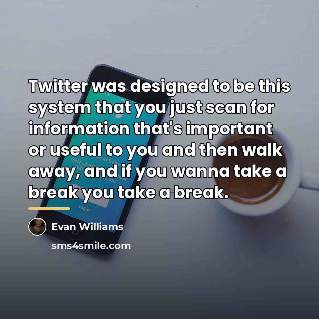 “Twitter was designed to be this system that you just…” quote by Evan Williams