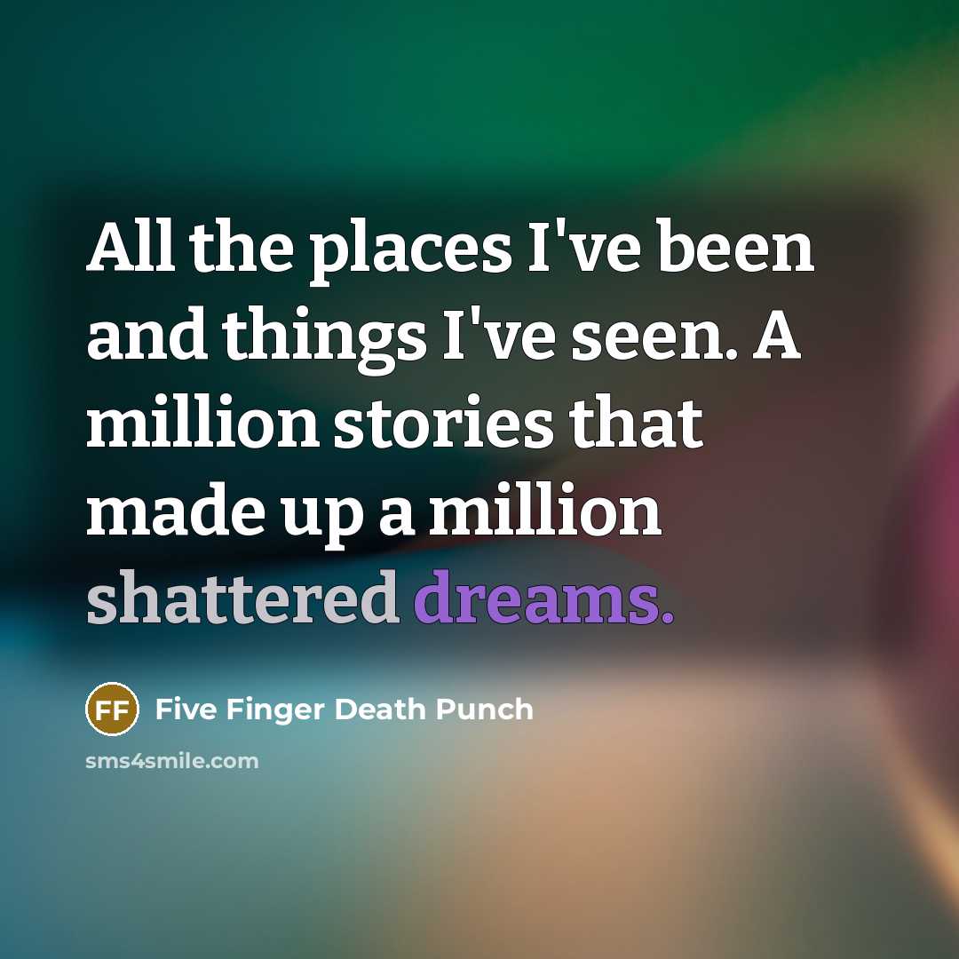 “All the places I've been and things I've seen. A…” quote by Five Finger Death Punch
