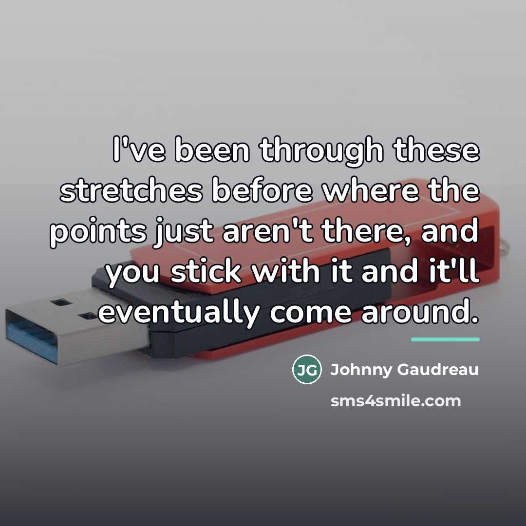“I've been through these stretches before where the points just…” quote by Johnny Gaudreau