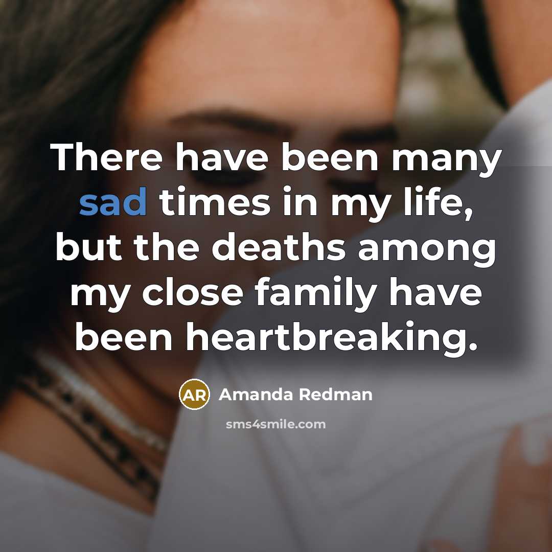 “There have been many sad times in my life, but…” quote by Amanda Redman