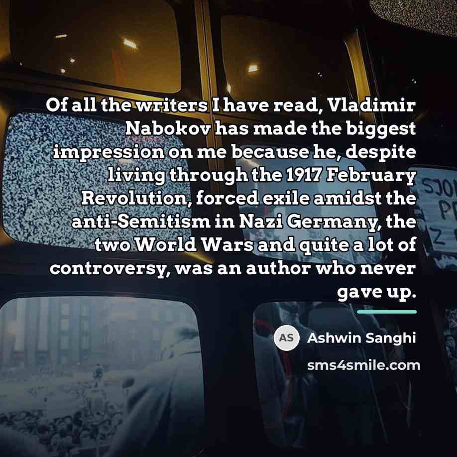 “Of all the writers I have read, Vladimir Nabokov has…” quote by Ashwin Sanghi