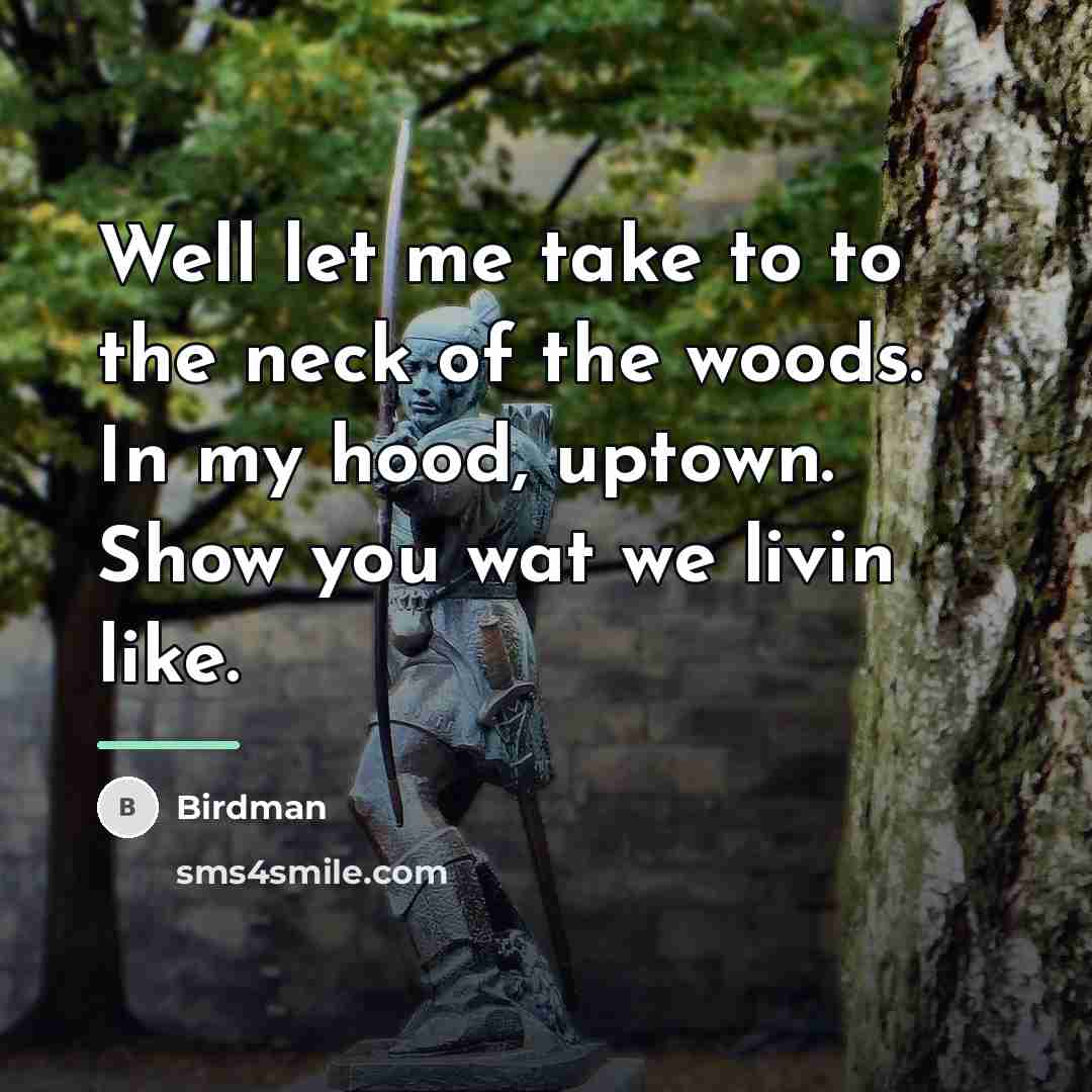 “Well let me take to to the neck of the…” quote by Birdman