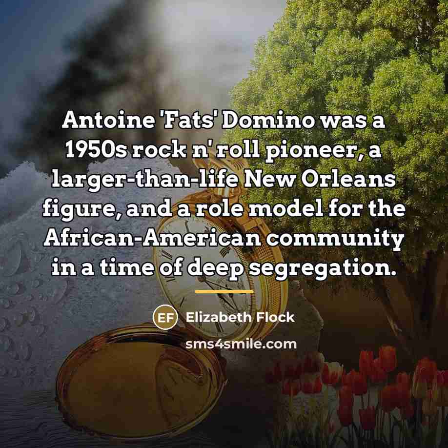 “Antoine 'Fats' Domino was a 1950s rock n' roll pioneer,…” quote by Elizabeth Flock
