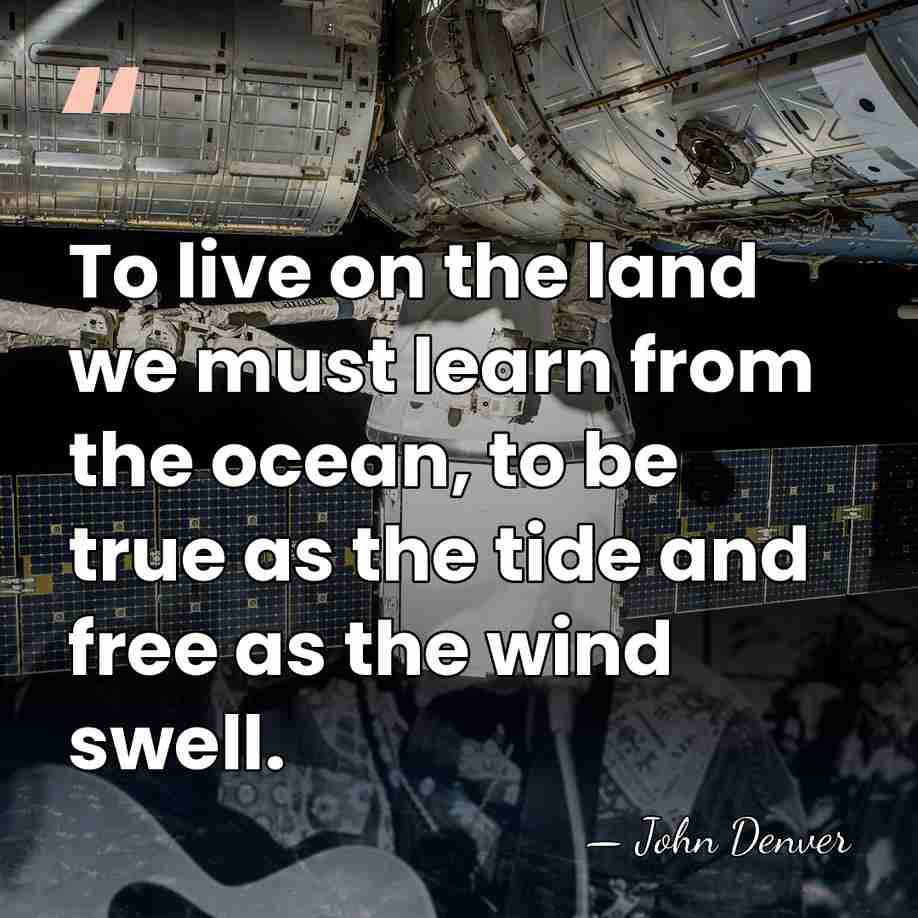 To live on the land we must learn from the ocean, to&hellip; - John Denver