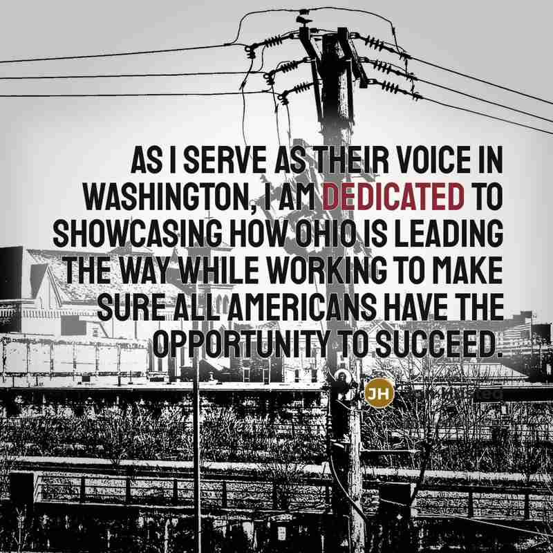 “As I serve as their voice in Washington, I am…” quote by Jon Husted
