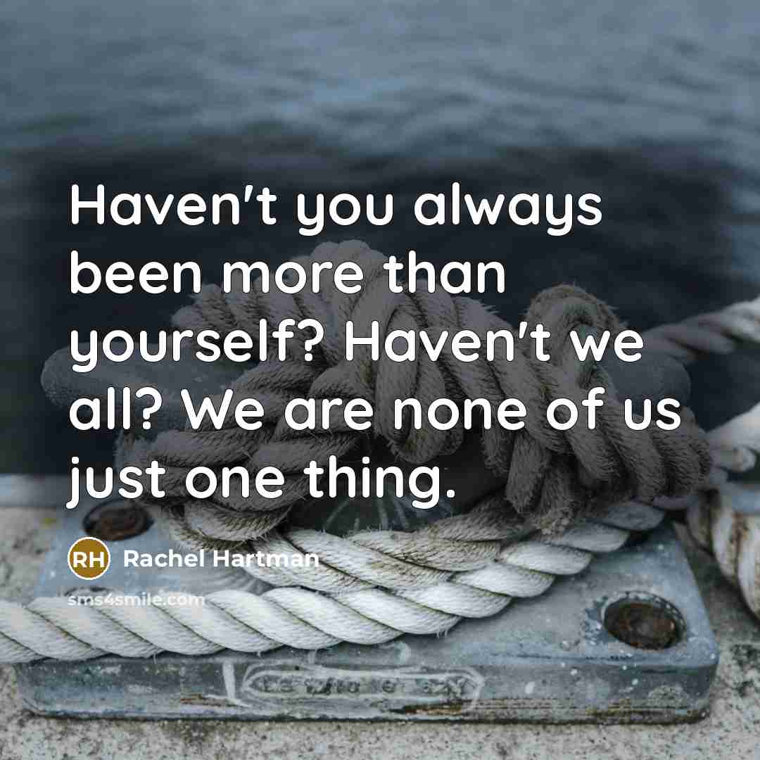 “Haven't you always been more than yourself? Haven't we all?…” quote by Rachel Hartman
