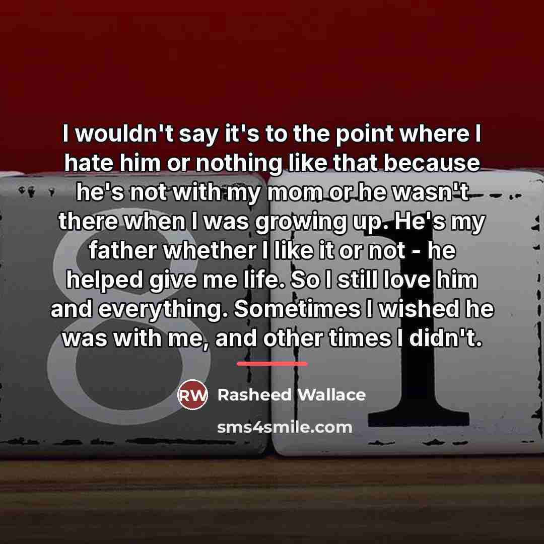“I wouldn't say it's to the point where I hate…” quote by Rasheed Wallace