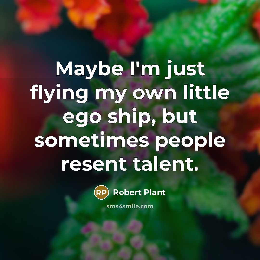 “Maybe I'm just flying my own little ego ship, but…” quote by Robert Plant