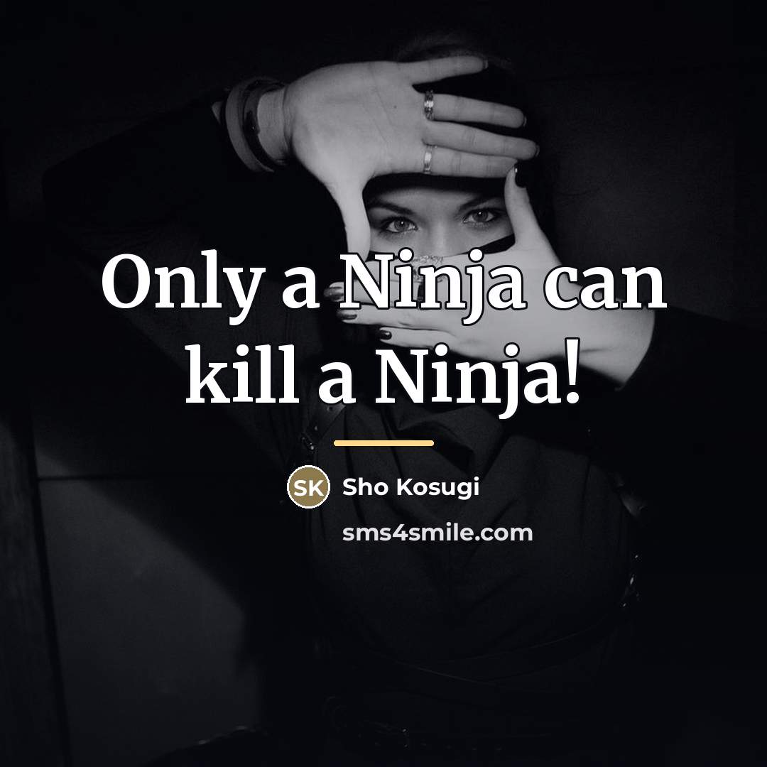 “Only a Ninja can kill a Ninja!…” quote by Sho Kosugi