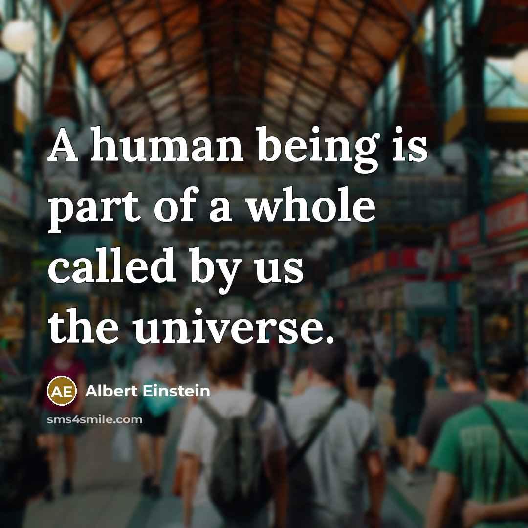 “A human being is part of a whole called by…” quote by Albert Einstein