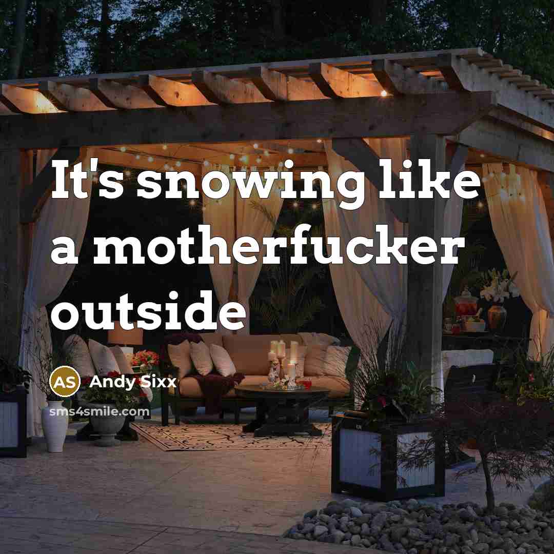 “It's snowing like a motherfucker outside” quote by Andy Sixx