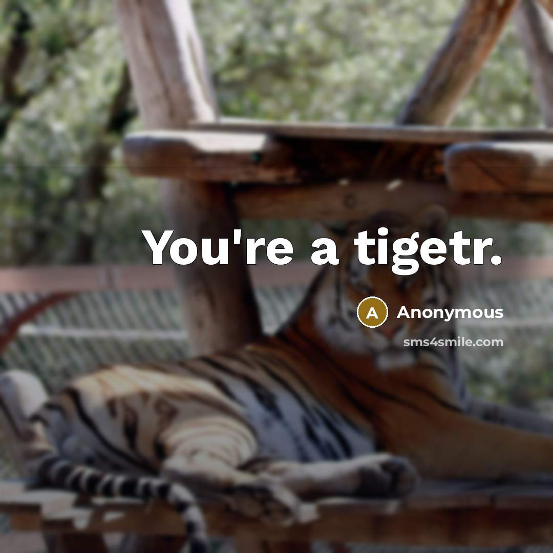 “You're a tigetr.” quote by Anonymous