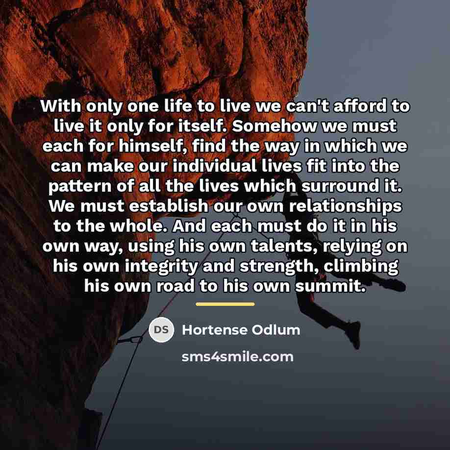 “With only one life to live we can't afford to…” quote by Hortense Odlum