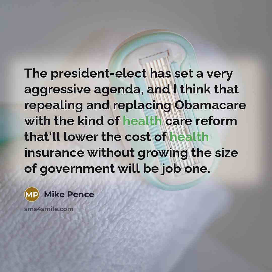 “The president-elect has set a very aggressive agenda, and I…” quote by Mike Pence