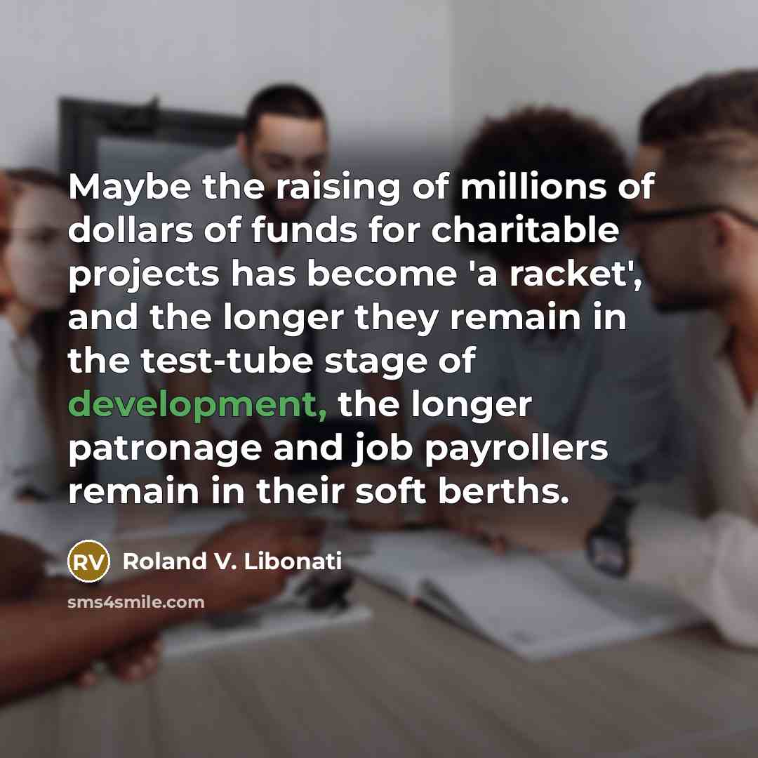 “Maybe the raising of millions of dollars of funds for…” quote by Roland V. Libonati