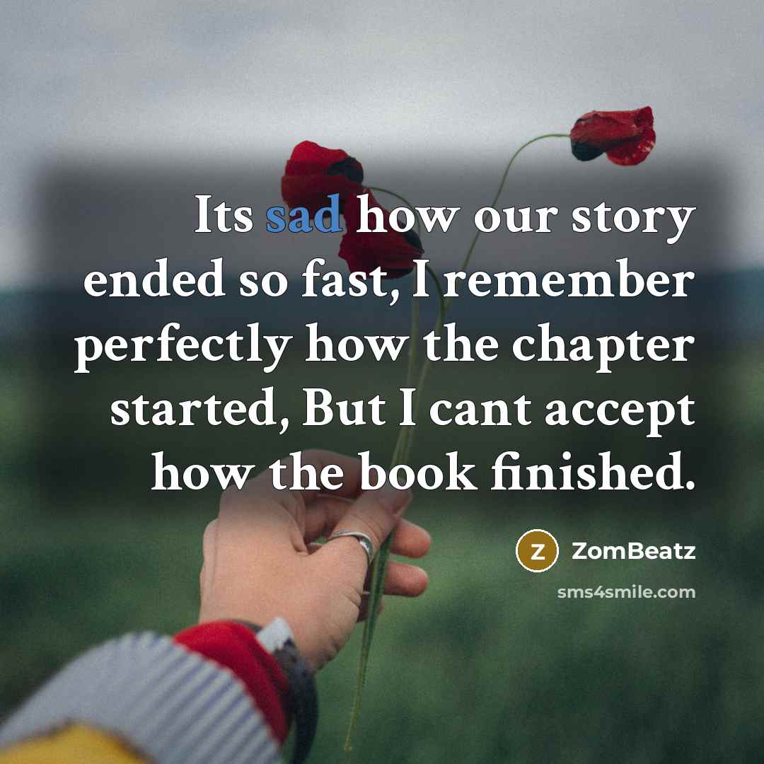 “Its sad how our story ended so fast, I remember…” quote by ZomBeatz