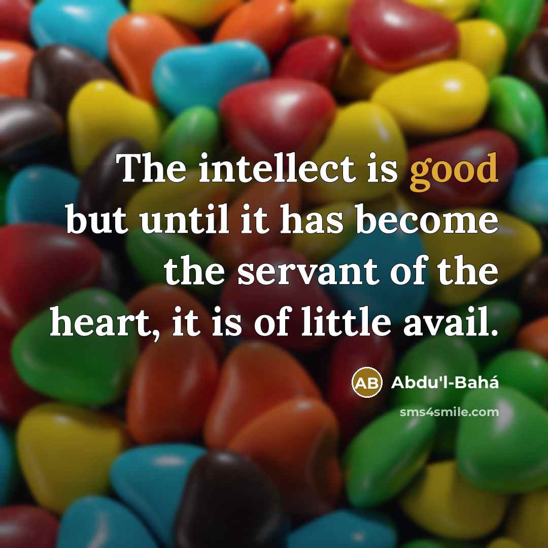 “The intellect is good but until it has become the…” quote by Abdu'l-Bahá