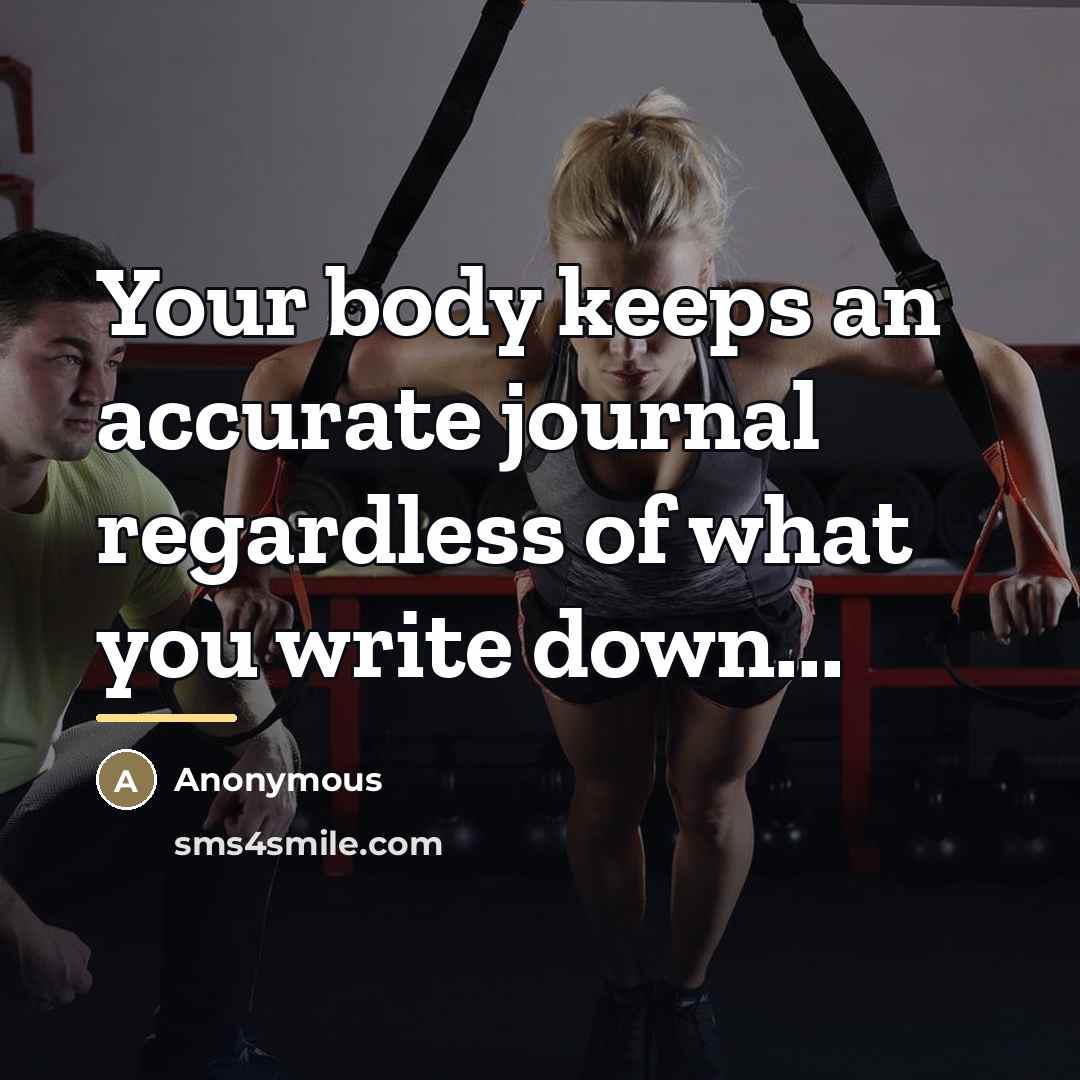 “Your body keeps an accurate journal regardless of what you…” quote by Anonymous