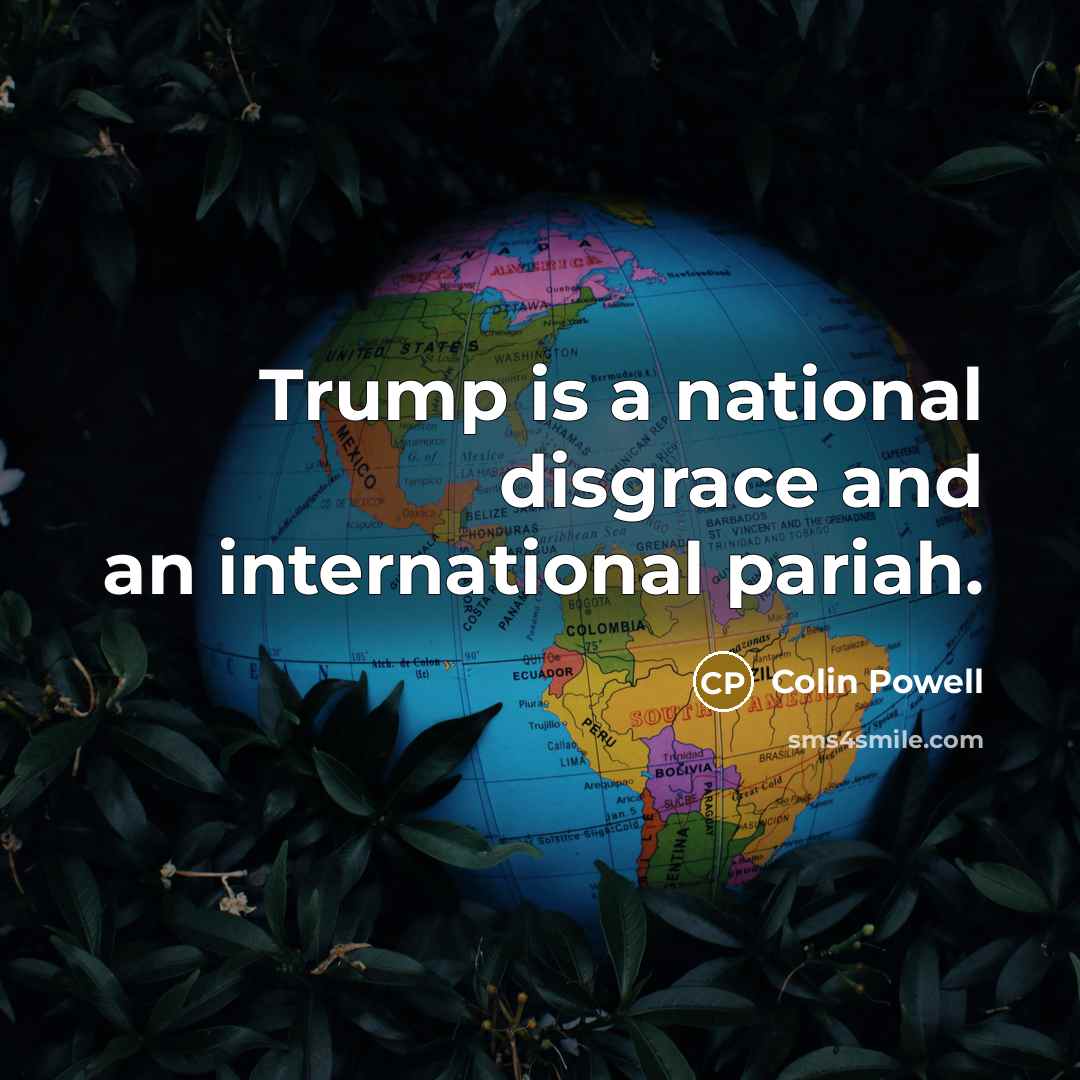 “Trump is a national disgrace and an international pariah.…” quote by Colin Powell