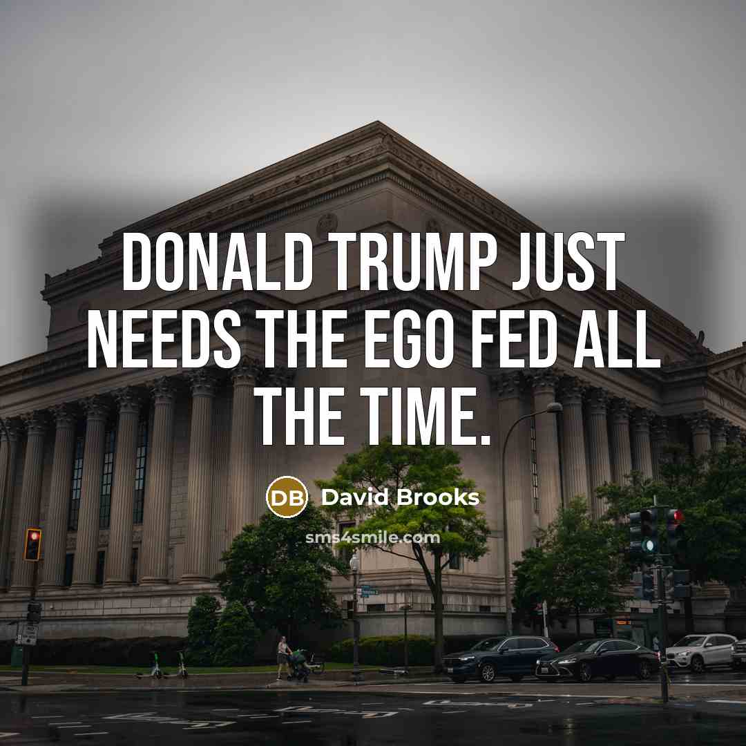 “Donald Trump just needs the ego fed all the time.” quote by David Brooks
