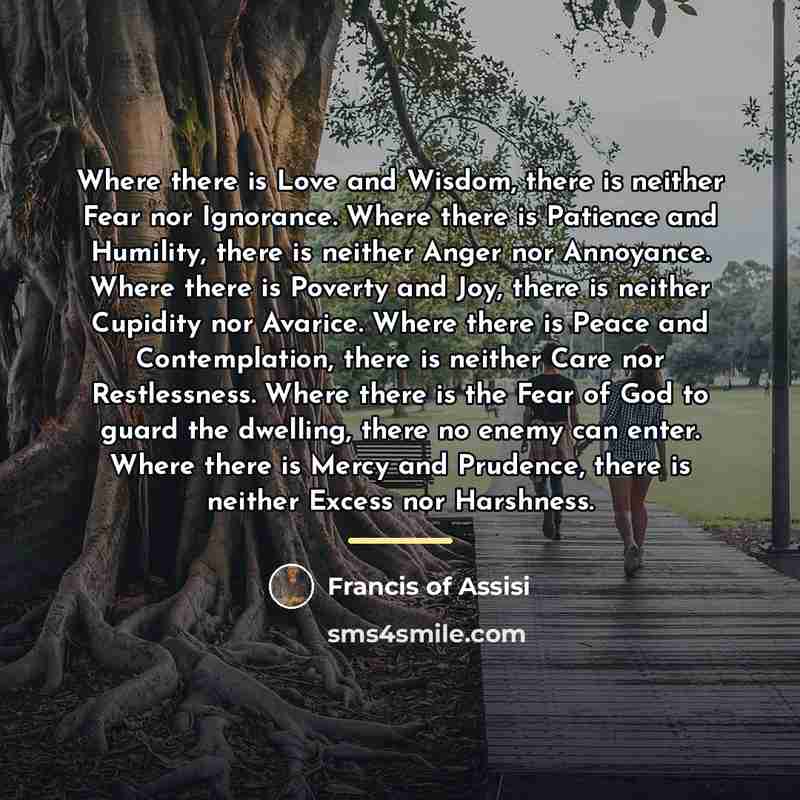 “Where there is Love and Wisdom, there is neither Fear…” quote by Francis of Assisi