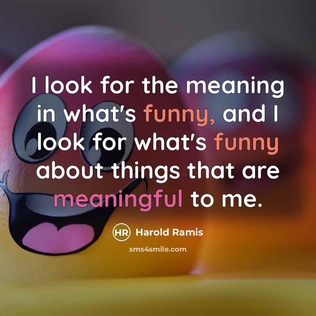 “I look for the meaning in what's funny, and I look for what's funny about things that are meaningful to me.” quote by Harold Ramis