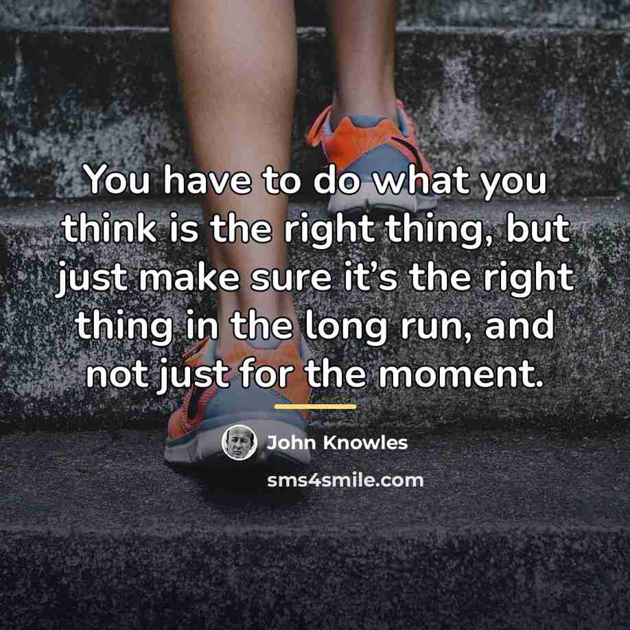 “You have to do what you think is the right…” quote by John Knowles