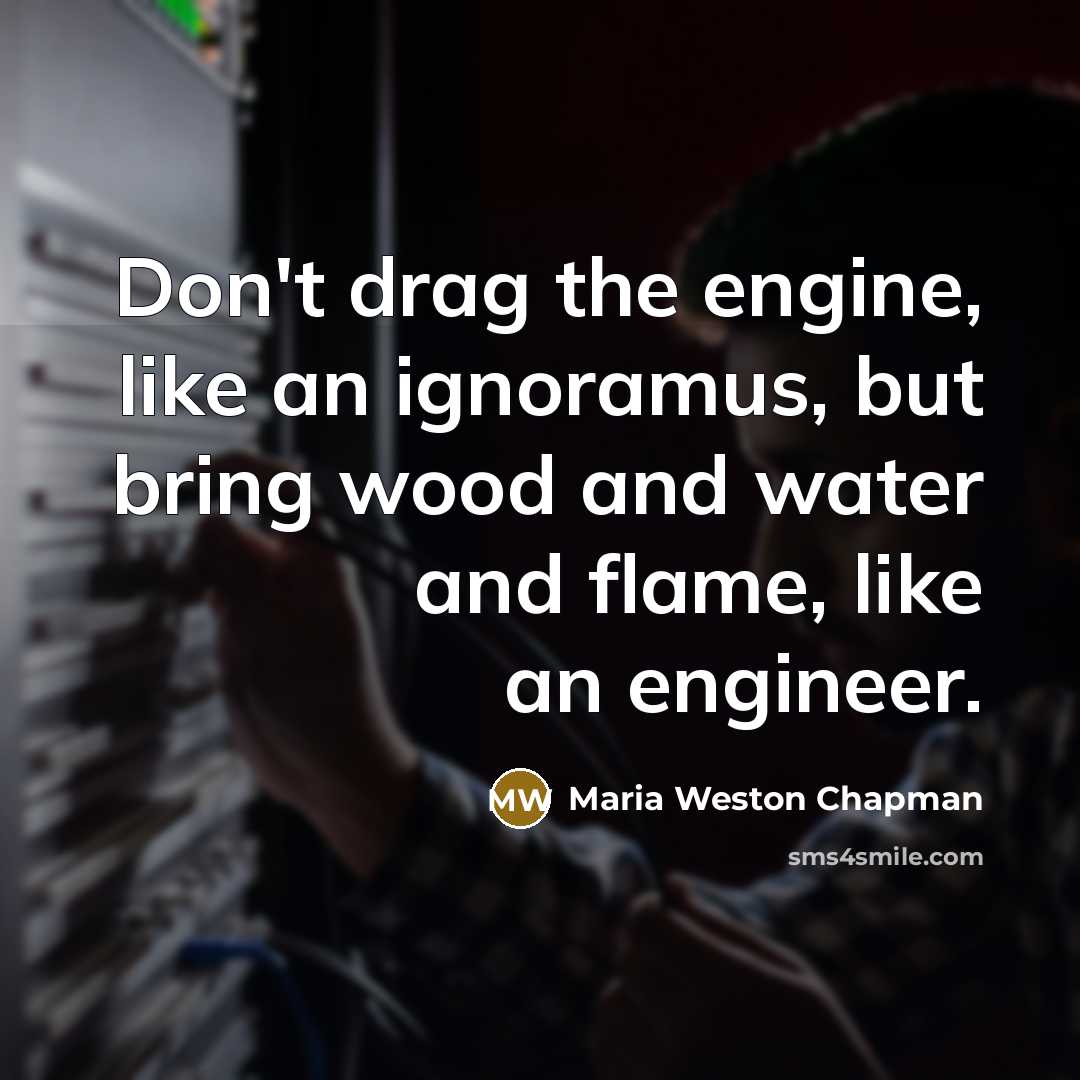 “Don't drag the engine, like an ignoramus, but bring wood…” quote by Maria Weston Chapman