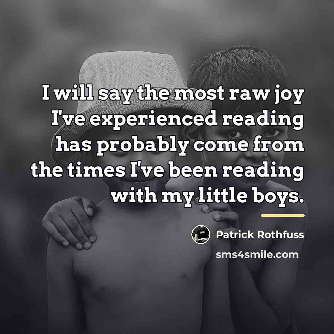 “I will say the most raw joy I've experienced reading…” quote by Patrick Rothfuss