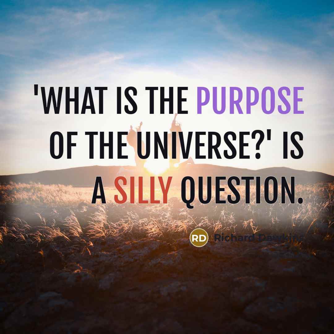 “'What is the purpose of the universe?' is a silly…” quote by Richard Dawkins